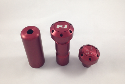 Red FJ Cruiser Shift Knob Set with E-brake - Automatic Transmission